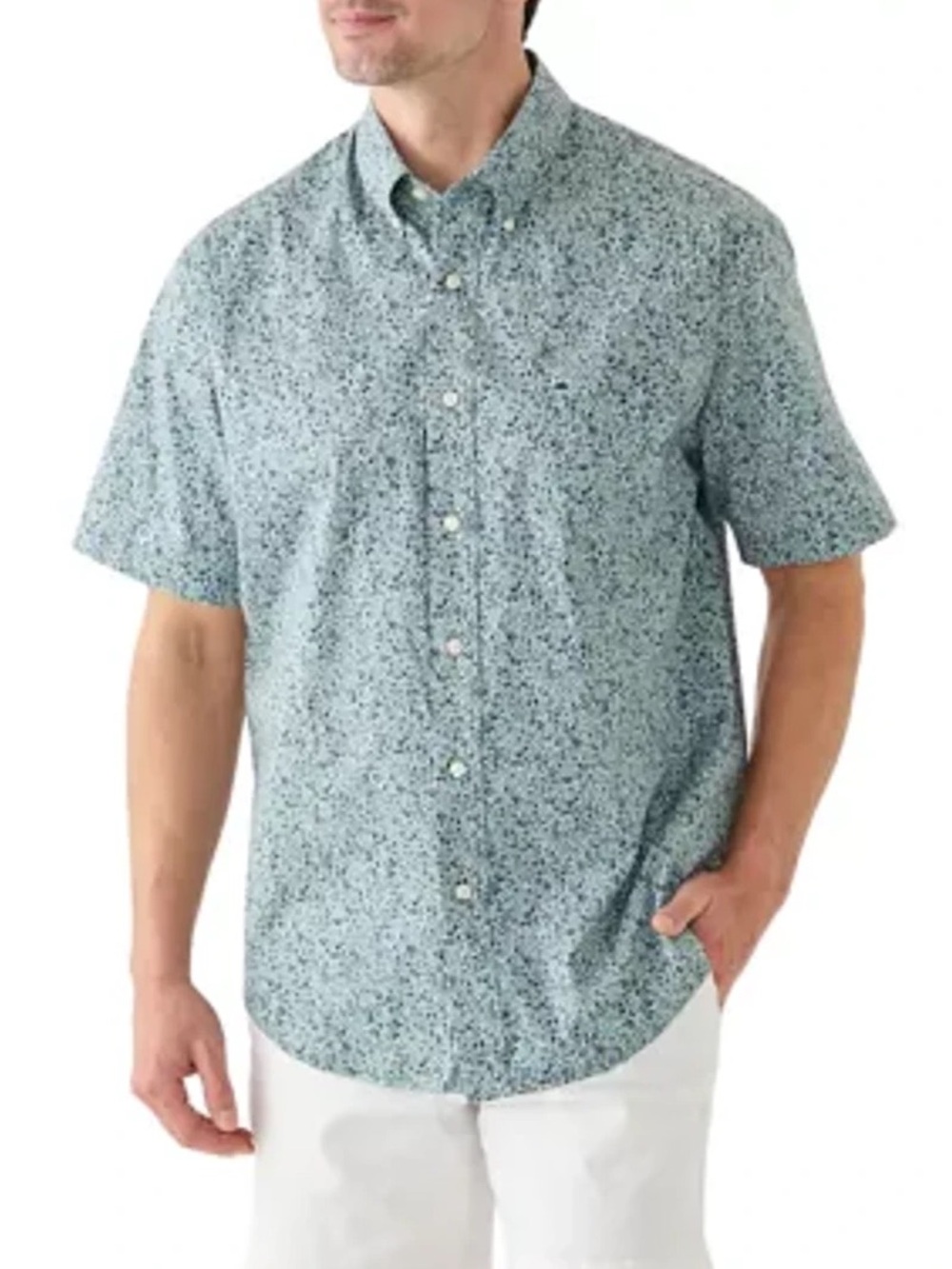 Denim & Flower Short-Sleeve Button-Down Shirt in Light Blue Floral